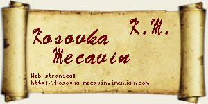 Kosovka Mećavin vizit kartica